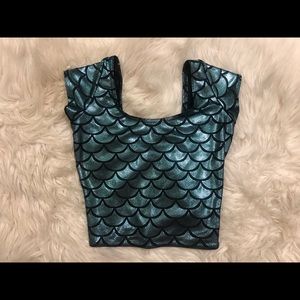 Black Milk XS Capped Sleeve Mermaid Crop Top